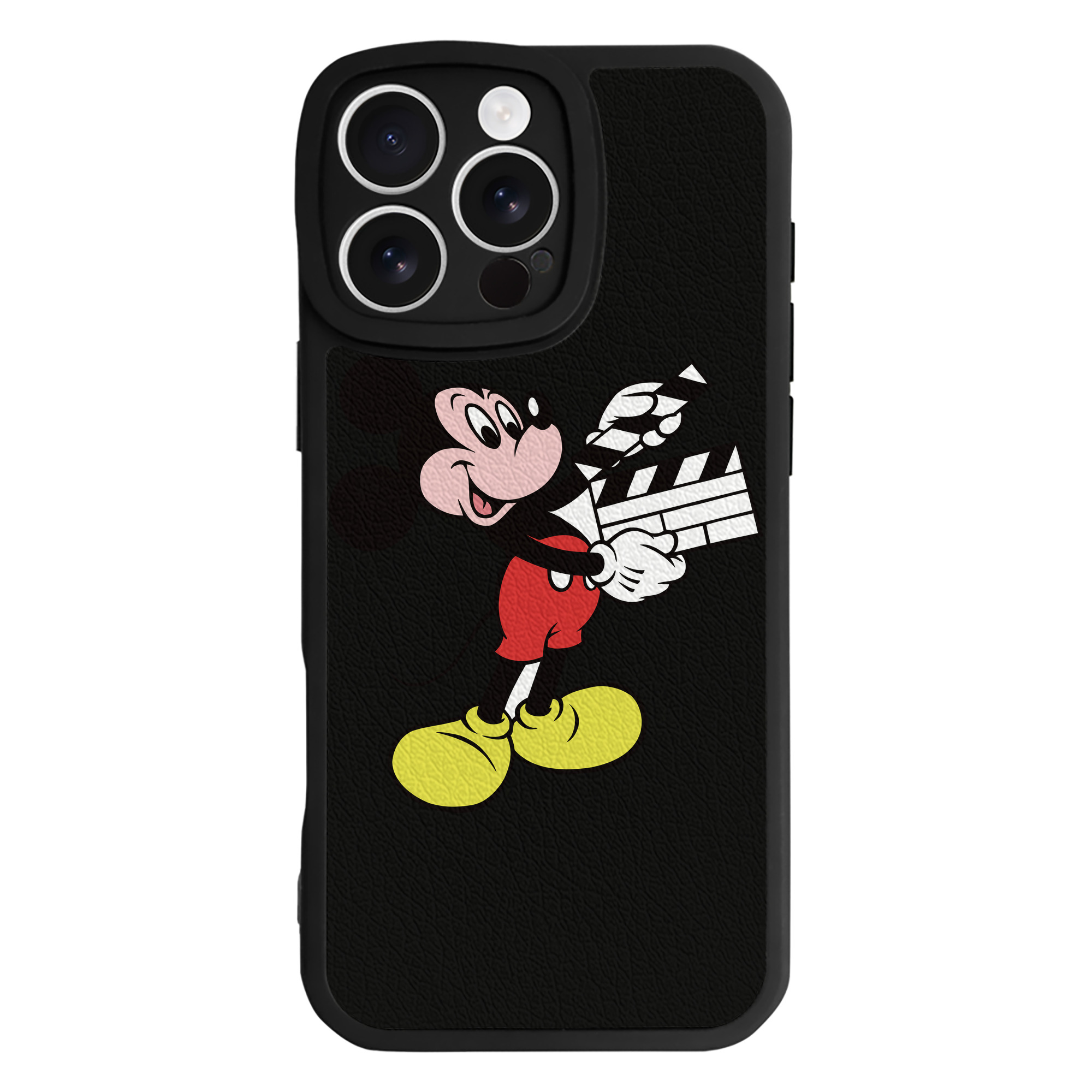 （画像用） ミッキーマウス Mickey Mouse 【iPhone 16シリーズ対応】シリコンスマホケース（レザー調） 材質：シリコン